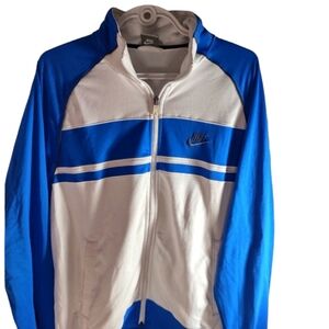 Nike Blue and White Zip Up Sweater